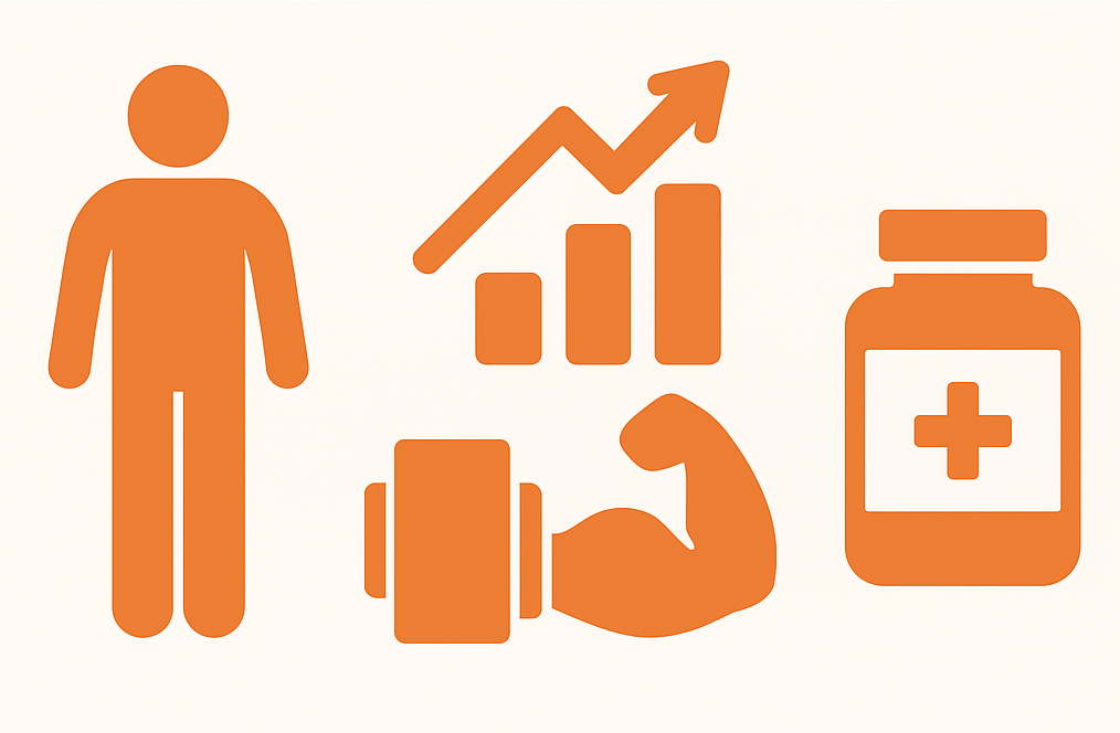 Corrected thumbnail for article titled ‘Your Metabolism Is an Asset — How to Protect It for Life’ with full text visible, featuring icons of a person, upward-trending bar graph, flexed arm, dumbbell, and supplement bottle on a beige background.